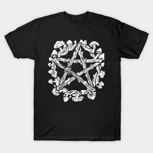 Mushroom Pentacle, Witchy, Gothic, Punk T-Shirt